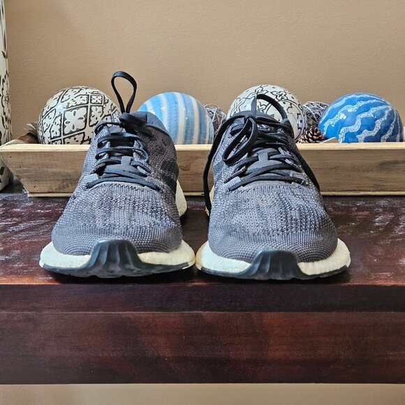 Adidas Men's PureBoost Knit Running Shoes, Gray, Sz 13 - Picture 4 of 16
